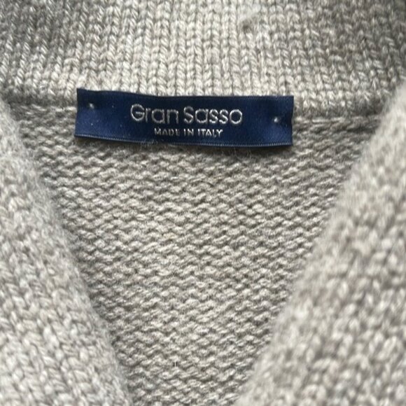 Gran Sasso Italy Men’s 100% Wool Gray Sweater Size 54 Large - Picture 6 of 13